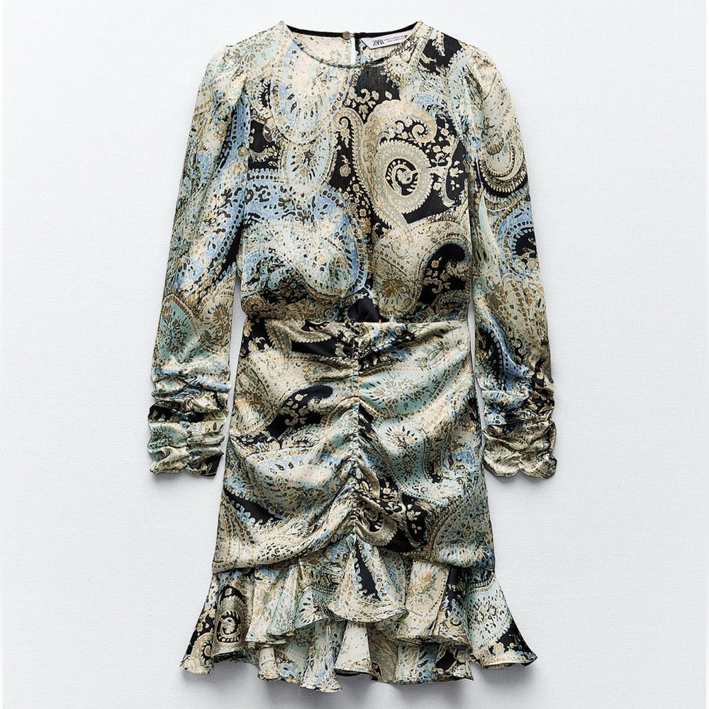 New Zara Mini Paisley Print Dress